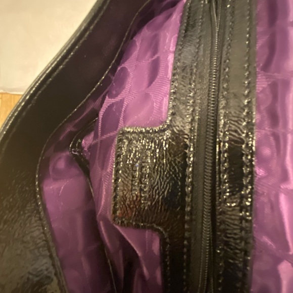 Kate Spade Black Leather Crossbody, Patent Details - Picture 5 of 9